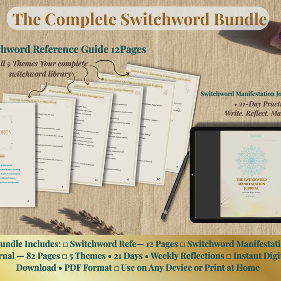 The Complete Switchword Bundle — Switchword Reference Guide and 82-page Manifestation Journal PDF digital download, instant access, by Astro.Malki
